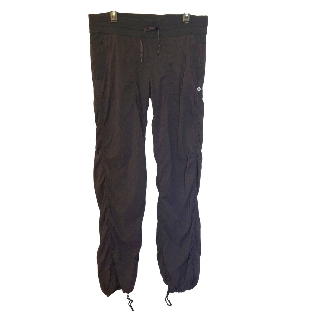 Lululemon Dance Studio Pants Women 10 Black Full Length Cinched Joggers